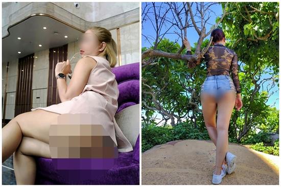 Cô gái thả rông HOT nhất ngày còn chụp hình tạo dáng khoe vòng 3 phản cảm