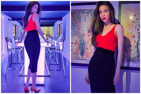 Hà Hồ khoe dáng đồng hồ cát, không hề có dấu hiệu bỉm sữa