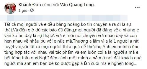 Nghẹn ngào tin nhắn Vân Quang Long gửi bạn bè trước khi qua đời-2