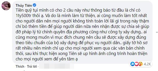 Thủy Tiên nói gì khi dân mạng lo công trình cầu từ thiện bị rút ruột?-5