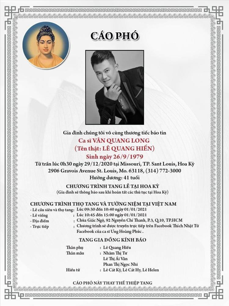 Nơi tổ chức tang lễ Vân Quang Long tại Mỹ-5