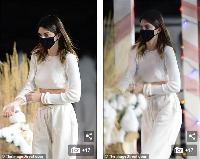 Kendall Jenner ‘quên nội y’, mặc crop-top khoe eo thon bất chấp lạnh âm độ C-4