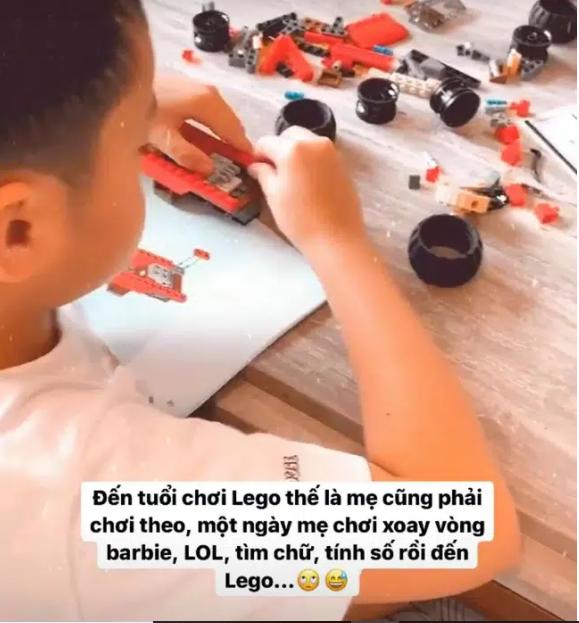 Tăng Thanh Hà khoe khoảnh khắc chơi cùng con, bờ vai gây chú ý-1