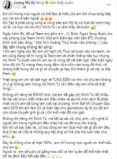 Bị chỉ trích hỗn với Minh Tú, người đẹp Lương Mỹ Kỳ nói gì?-7