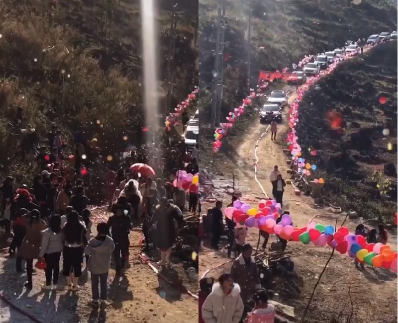 Dân mạng choáng ngợp dàn siêu xe nối đuôi nhau lên núi rước dâu-2