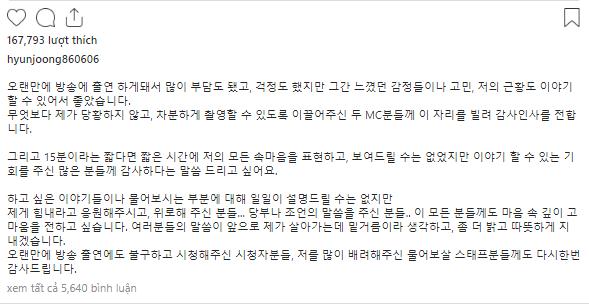 Kim Hyun Joong viết tâm thư sau lần xuất hiện gây tranh cãi trên sóng truyền hình-3