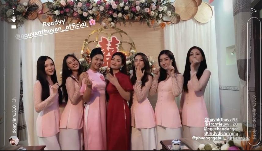 Đỗ Mỹ Linh, Tiểu Vy diện áo bà ba làm phù dâu đám cưới Á hậu Thúy An-6