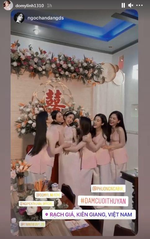 Đỗ Mỹ Linh, Tiểu Vy diện áo bà ba làm phù dâu đám cưới Á hậu Thúy An-8