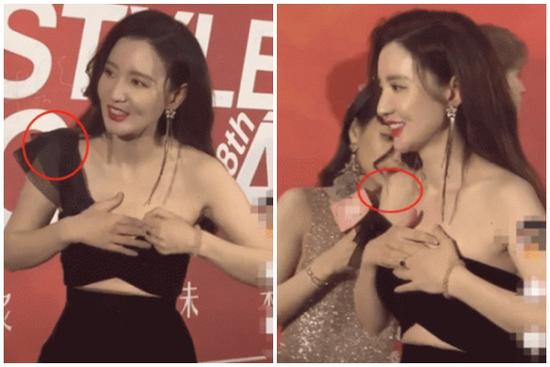 Cựu Hoa hậu Hoàn vũ Trung Quốc bị đứt dây áo và tuột váy tại thảm đỏ