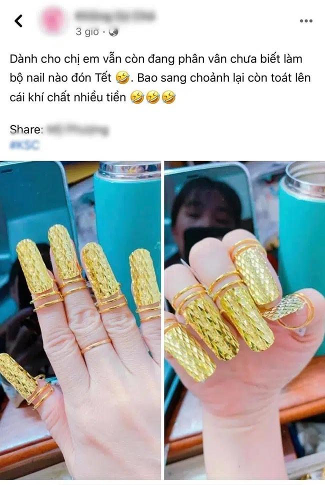 Bộ nail chơi Tết toát lên khí chất của người nhiều tiền, không phải ai cũng chơi lớn được!-1