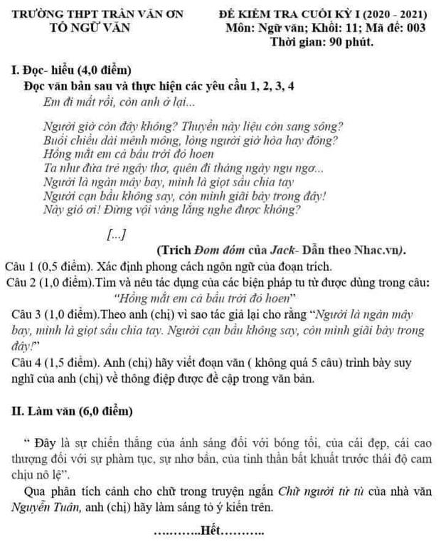 Lyrics Đom Đóm của Jack đưa vào đề thi Ngữ văn gây tranh cãi: Người khen đậm chất thơ, kẻ chê bai vô nghĩa-1