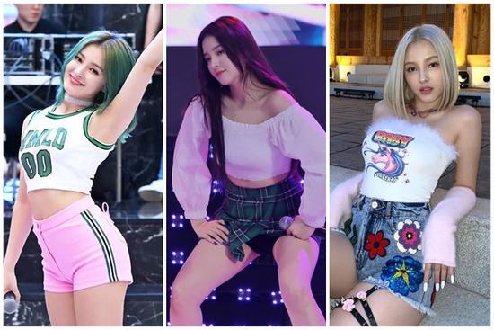 Nancy (MOMOLAND) chuộng trang phục ngắn cũn, bó sát nhiều lần lộ nội y