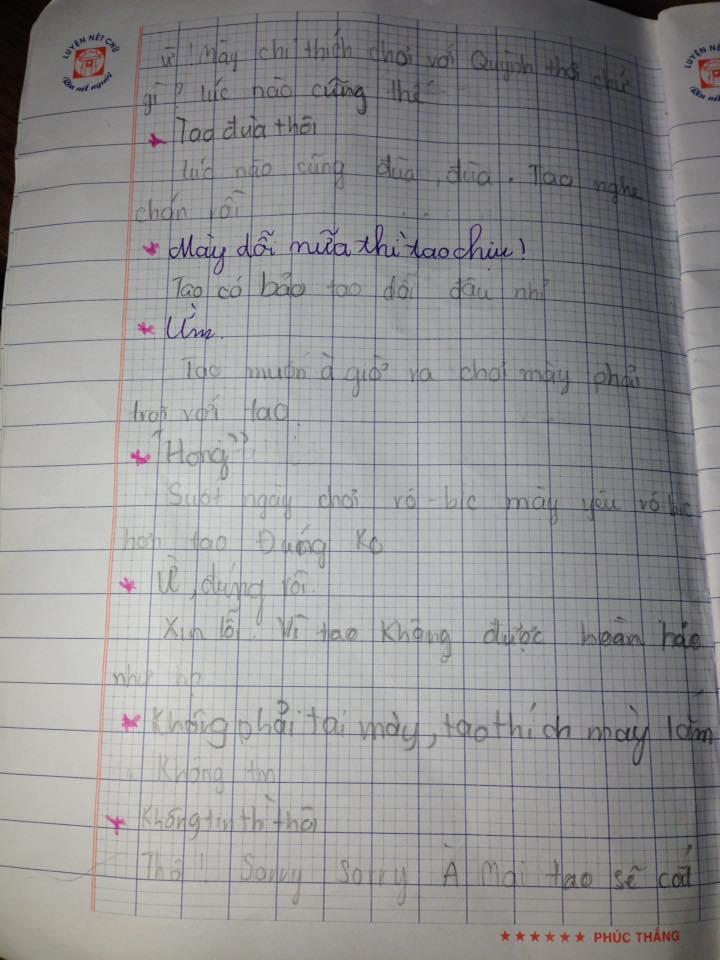 Ngượng chín mặt đọc những dòng tin nhắn của cặp học sinh tiểu học-3