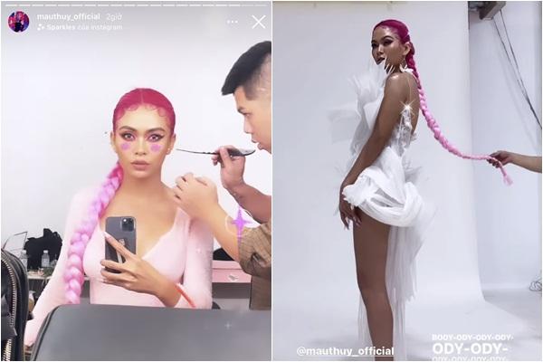 Mâu Thủy lột xác mạnh mẽ với tóc hồng rực giống Thúy Ngân, Vũ Ngọc Anh-3