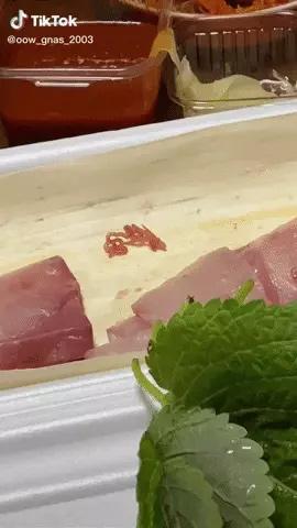 Hãi hùng nhìn 2 chú giun ôm nhau nhảy múa chui ra từ món sushi ưa thích-1