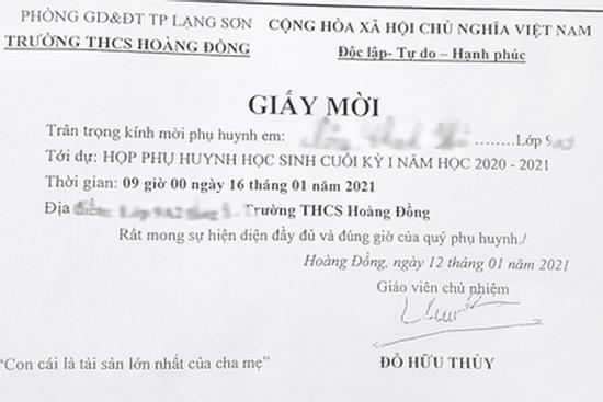 Cưng muốn xỉu lời nhắn cô giáo dành cho bố mẹ trước ngày họp phụ huynh