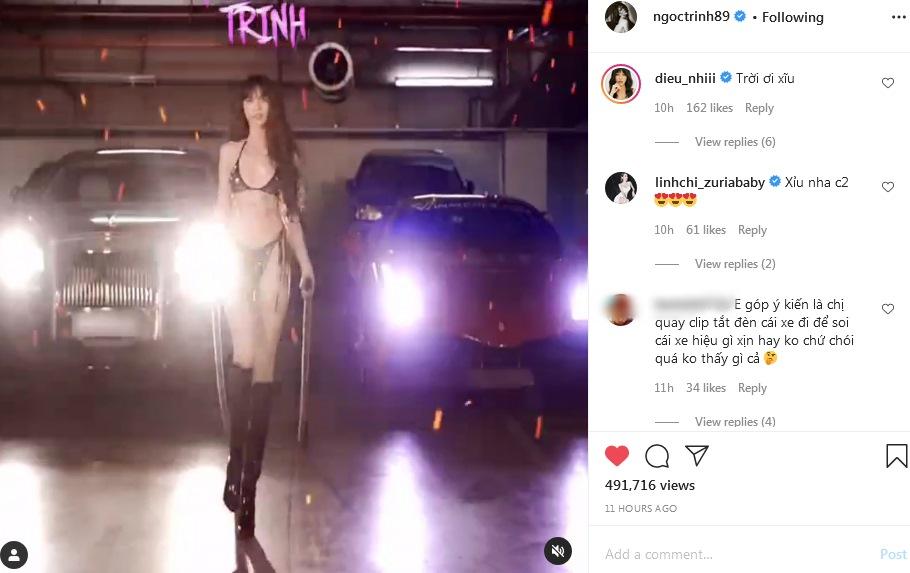 Ngọc Trinh diện bikini tí hon đu trend kéo xế hộp ngầu hơn Sĩ Thanh-1