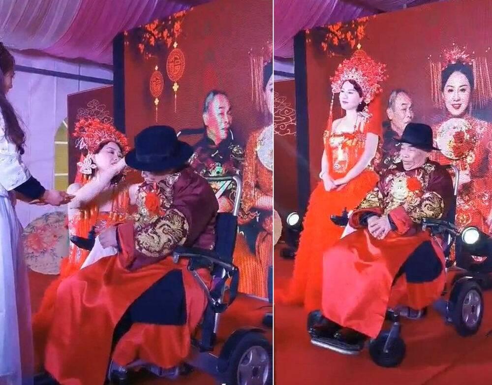 Cụ ông 80 tuổi ngồi xe lăn cưới vợ kém 42 tuổi, nhan sắc cô dâu khiến nhiều người trầm trồ-5