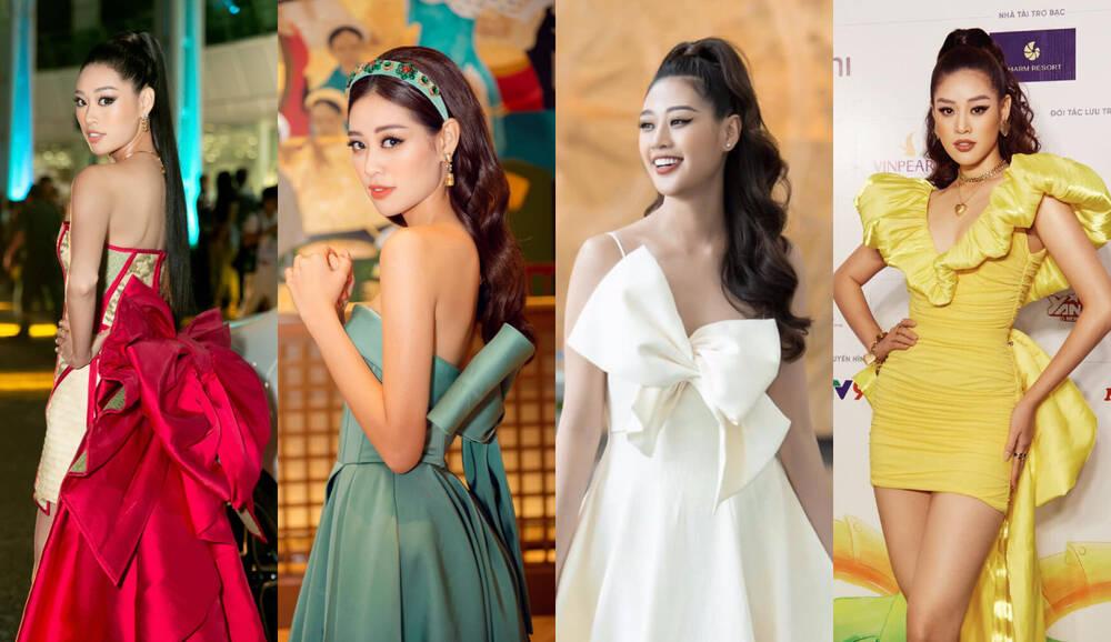 Không phải xuyên thấu hở bạo, váy đính nơ thống trị 2020, Khánh Vân diện như cơm bữa-2