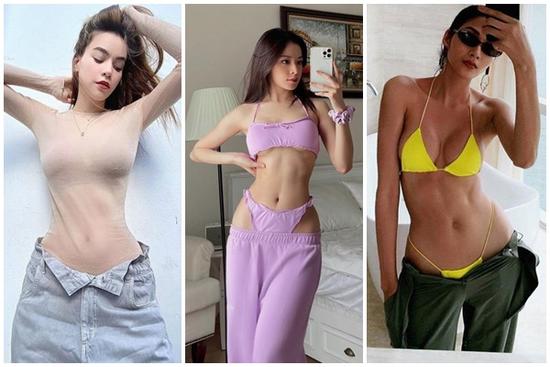 Chi Pu 'cởi quần' lộ nội y táo bạo giống Hà Hồ, Hoàng Thùy