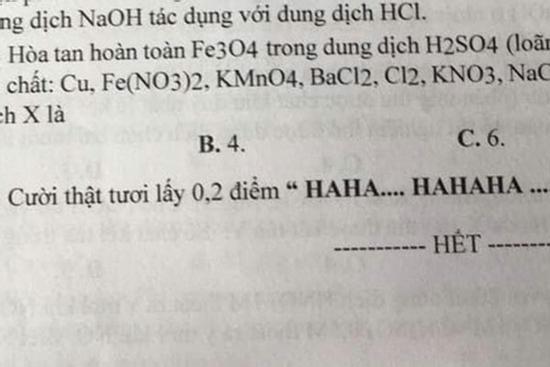 Xuất hiện đề thi có nội dung lạ, học sinh đọc xong cười không ngậm được miệng