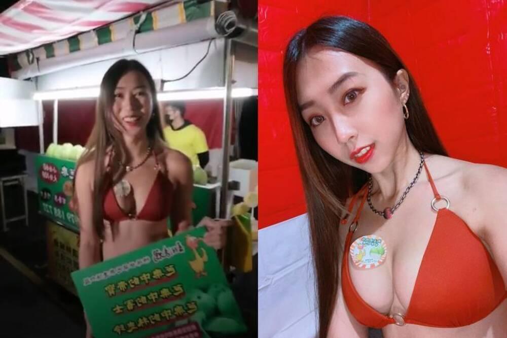 Mặc bikini đứng bán ổi bất chấp cái lạnh 9 độ C, hotgirl đốt mắt người đi đường-3