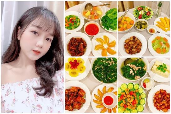 Gái xinh khoe mâm cơm tự nấu đầy đủ màu sắc, chị em thi nhau vào học hỏi kinh nghiệm