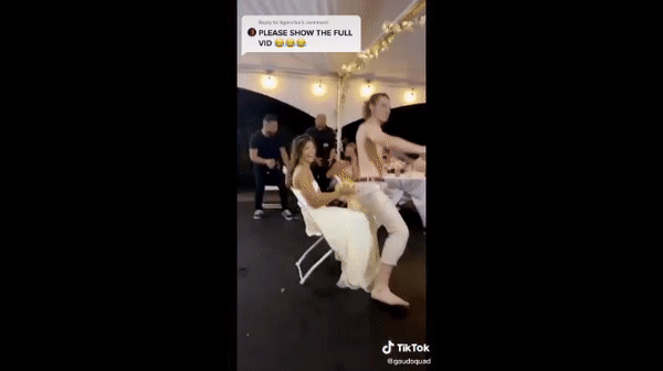 Đang nhún nhảy vui vẻ, cô dâu giận tím người vì bị chú rể tung cước vào mặt-1