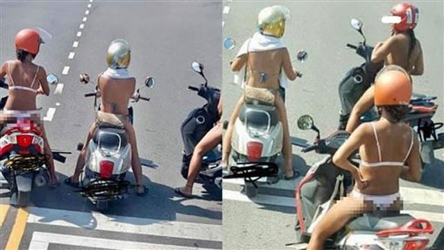 3 cô gái khiến dân tình sôi máu, diện bikini lọt khe chạy xe ầm ầm trên phố-1