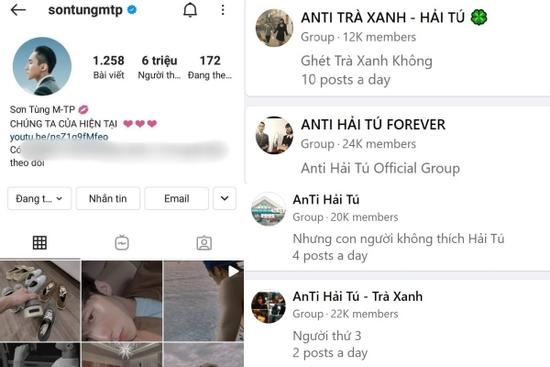 Phốt 'trà xanh' giúp Sơn Tùng tăng 6 triệu follow còn Hải Tú bị lập group anti 234k thành viên