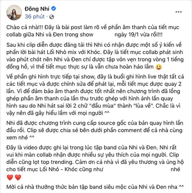 Bị nghi ngờ hát nhép, Đông Nhi công khai clip gốc song ca cùng Đen Vâu để chứng minh live 100%-2