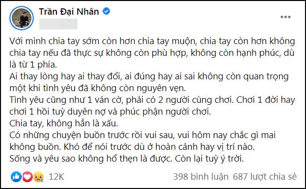 Giữa drama Sơn Tùng - Thiều Bảo Trâm, Đại Nhân nói về chia tay gây tranh cãi-3