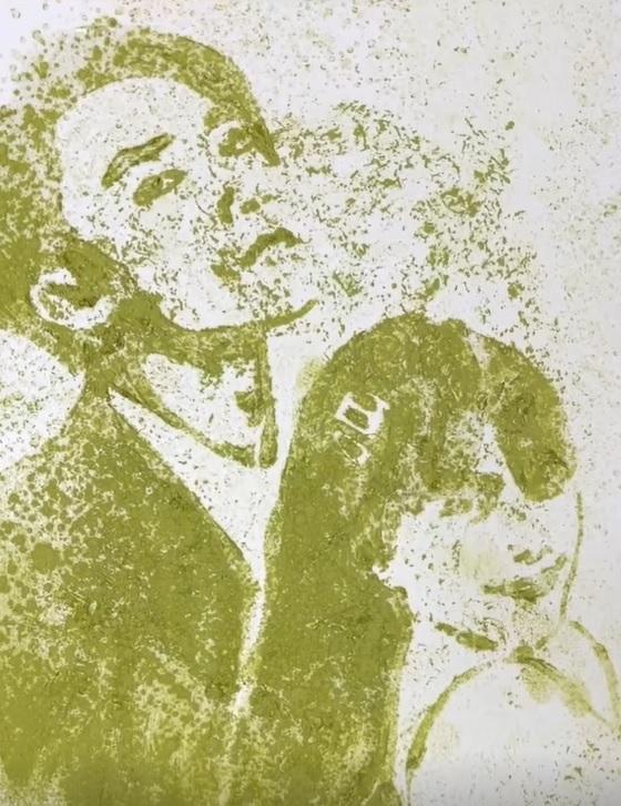 Kỳ công vẽ Sơn Tùng, Bảo Trâm và Hải Tú bằng trà xanh, chàng trai nhận mưa lời khen-1