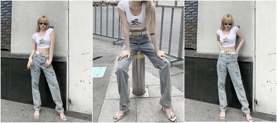 Học Thiều Bảo Trâm cách phối quần jeans vừa hack dáng vừa trendy-12