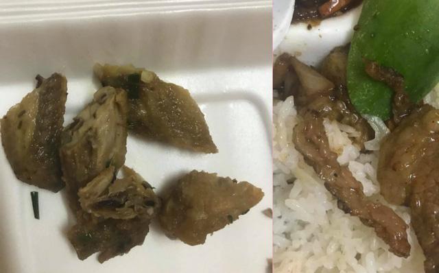 Đặt cơm đùi gà giá rẻ, cô gái hết hồn nhìn giòi trắng đầy bên trong-5