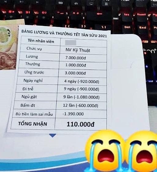 Xôn xao bảng lương thưởng Tết 6 triệu bỗng chốc co lại chỉ còn... 120 nghìn đồng!?-3