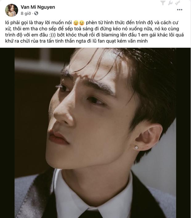 Mi Vân đăng status chỉ ai đó phèn: Tha cho Sơn Tùng đi, không cùng trình độ với nhau đâu-1