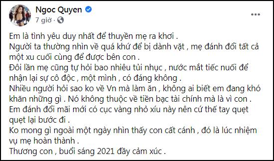 Ngọc Quyên: Đánh đổi đến xu cuối cùng để được bên con-1