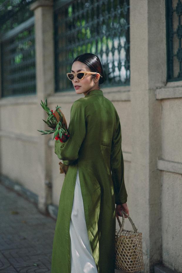 Tăng Thanh Hà đeo kính mắt mèo - mặc áo dài lạc quẻ-3