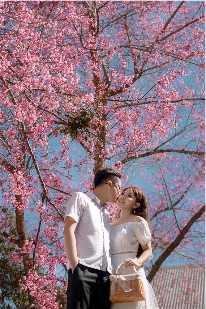 Ngất ngây trước bộ ảnh bên hoa anh đào tại Đà Lạt của cặp đôi 6 năm tình bể bình-10