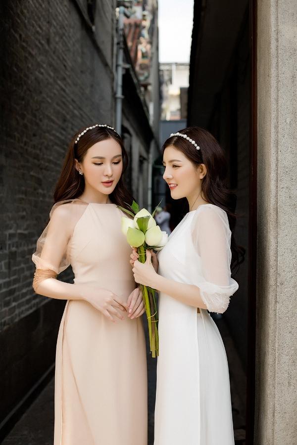 Học lỏm chị chị em em Vbiz chiêu diện áo dài ton-sur-ton-12