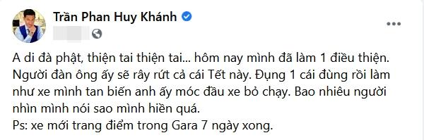 Huy Khánh bị va chạm giao thông: Cả Tết này anh sẽ day dứt-2