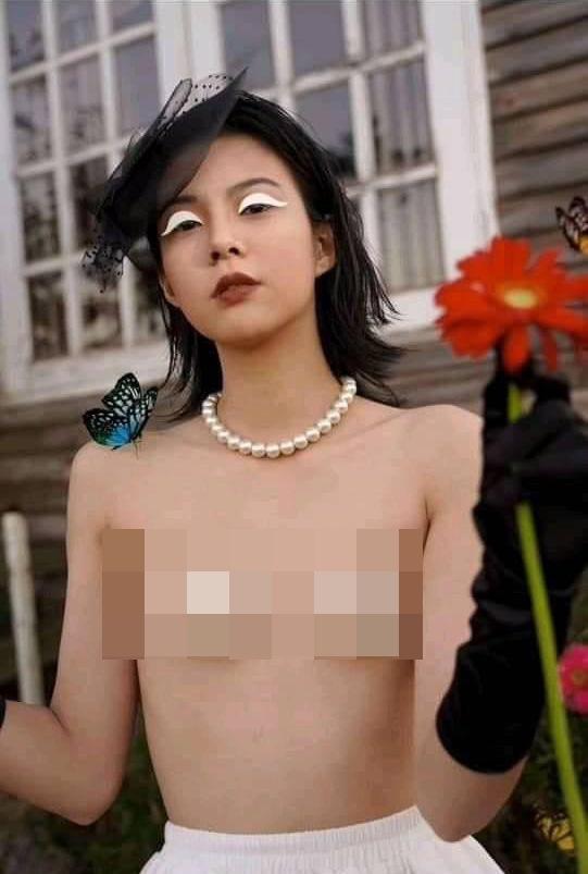 Ảnh cởi trăm phần trăm của Hải Tú có concept giống Thùy Dương Next Top-3