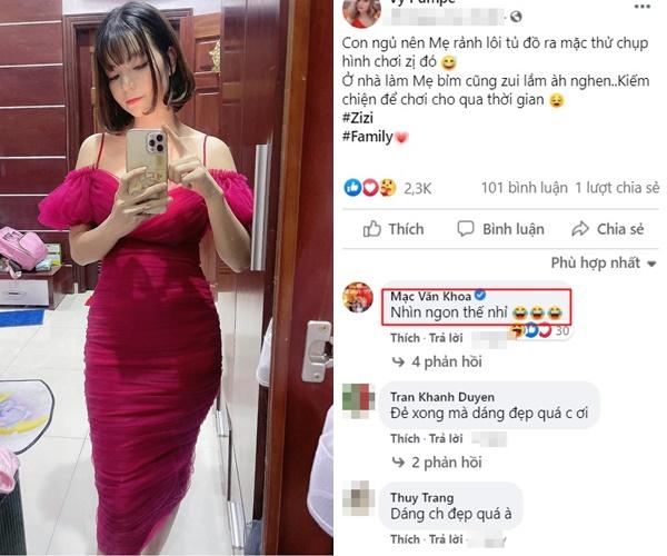 Bà xã khoe ảnh lấy lại dáng sau sinh, Mạc Văn Khoa bình luận ngượng chín mặt-1