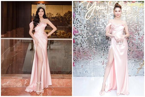 Chẳng cần vương miện tỷ đồng, Ngọc Trinh vẫn lấn át Đỗ Thị Hà khi đụng váy nhờ kiểu tóc hay ho