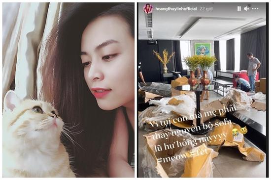 Hoàng Thùy Linh thay nguyên bộ sofa vì 'lũ hư hỏng'