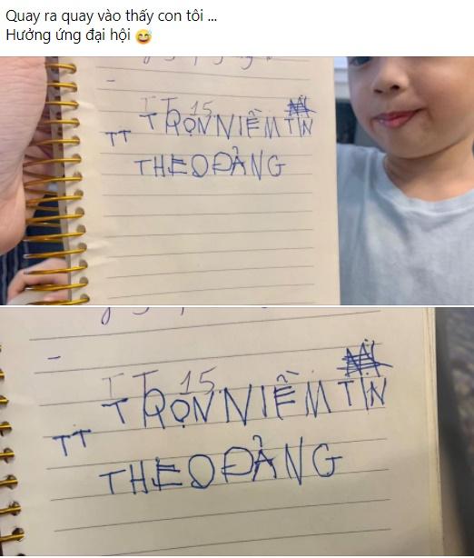 Ly Kute khoe nét chữ nguệch ngoạc của con trai 5 tuổi-1