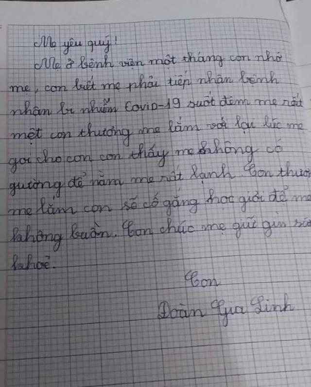 Xúc động thư con gái gửi mẹ đang chiến đấu ở tâm dịch Hải Dương-1