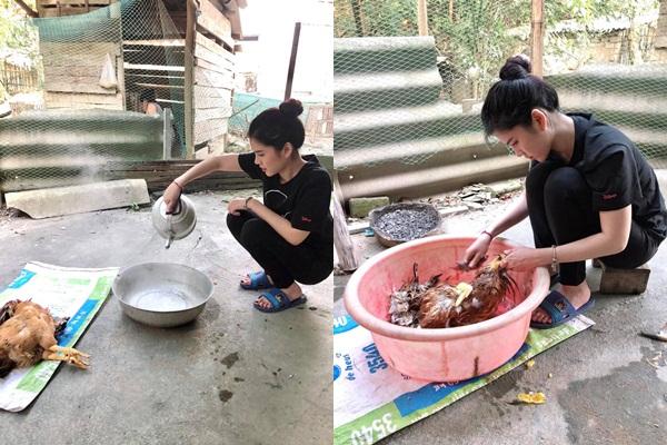 Nữ MC gây bão với ảnh ngồi vặt lông gà, khác xa khi lên sóng truyền hình-2