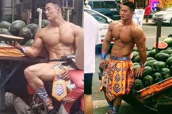 Thanh niên cởi trần khoe cơ bắp đứng bán quất ngày cận Tết-5